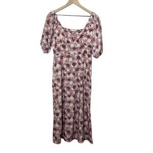 Lush Midi Dress Size M Pink Floral